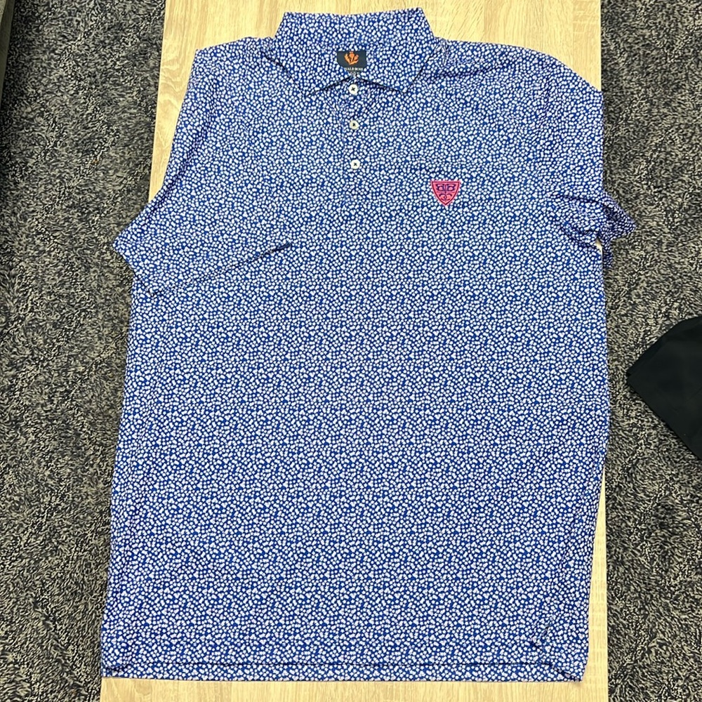 Donald Ross Print Golf Polo - LARGE